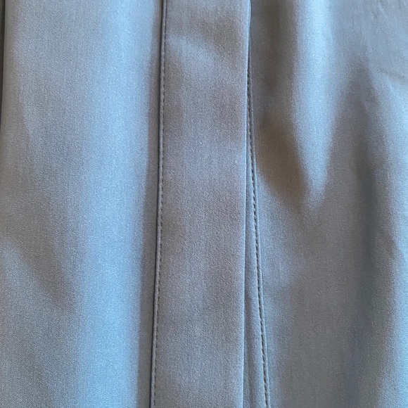 Vince teal blue button front long sleeve maxi dress with a drawstring waist - Picture 4 of 5